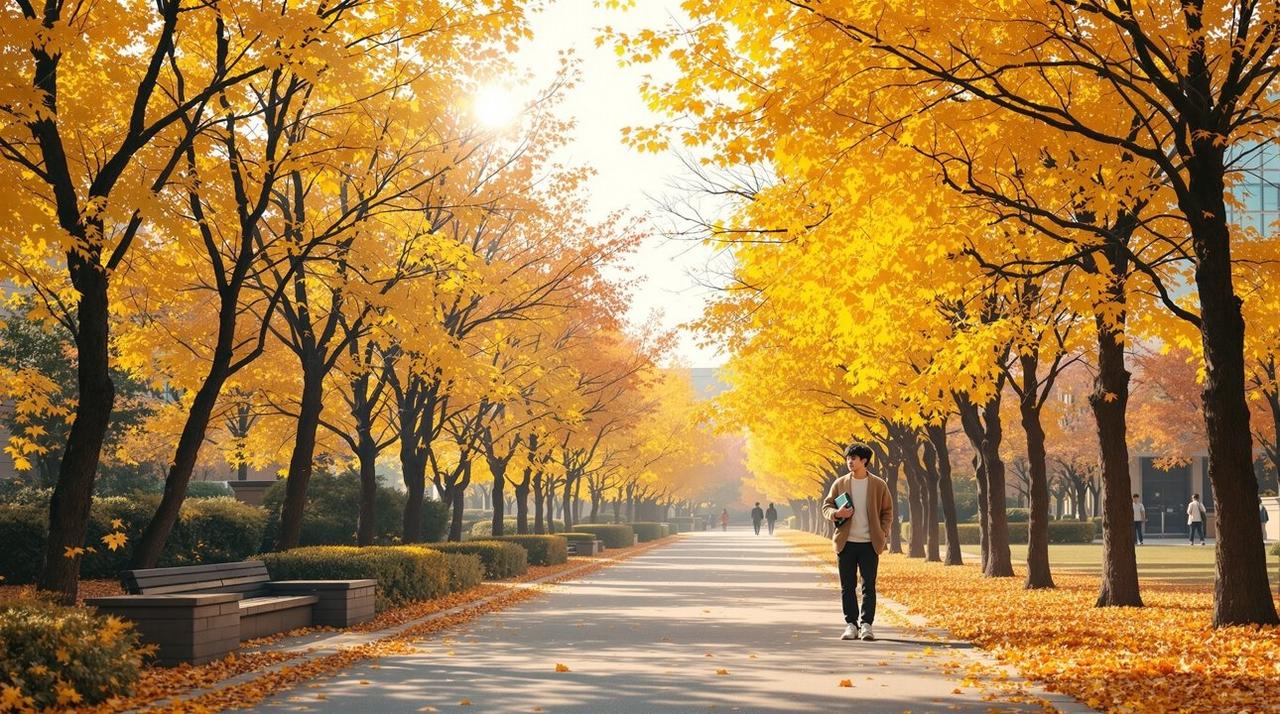 秋季校园场景